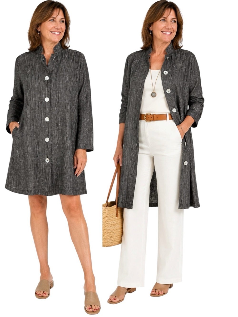 Neiman Marcus 100% Linen Dress or Jacket Black Size S
